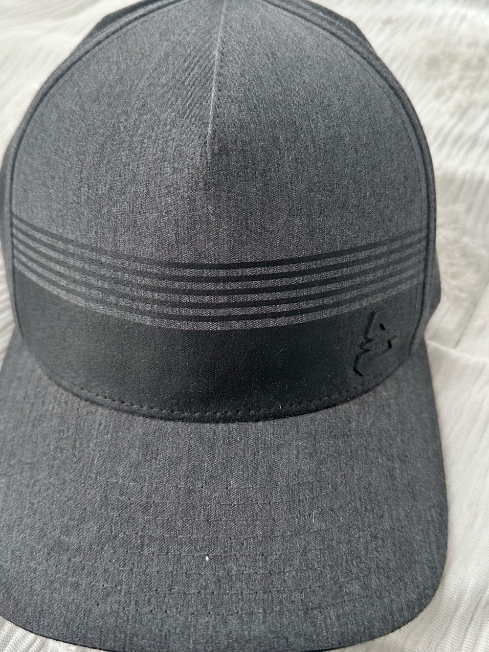 Charcoal Grey Trucker Hat with Subtle Stripe Detail